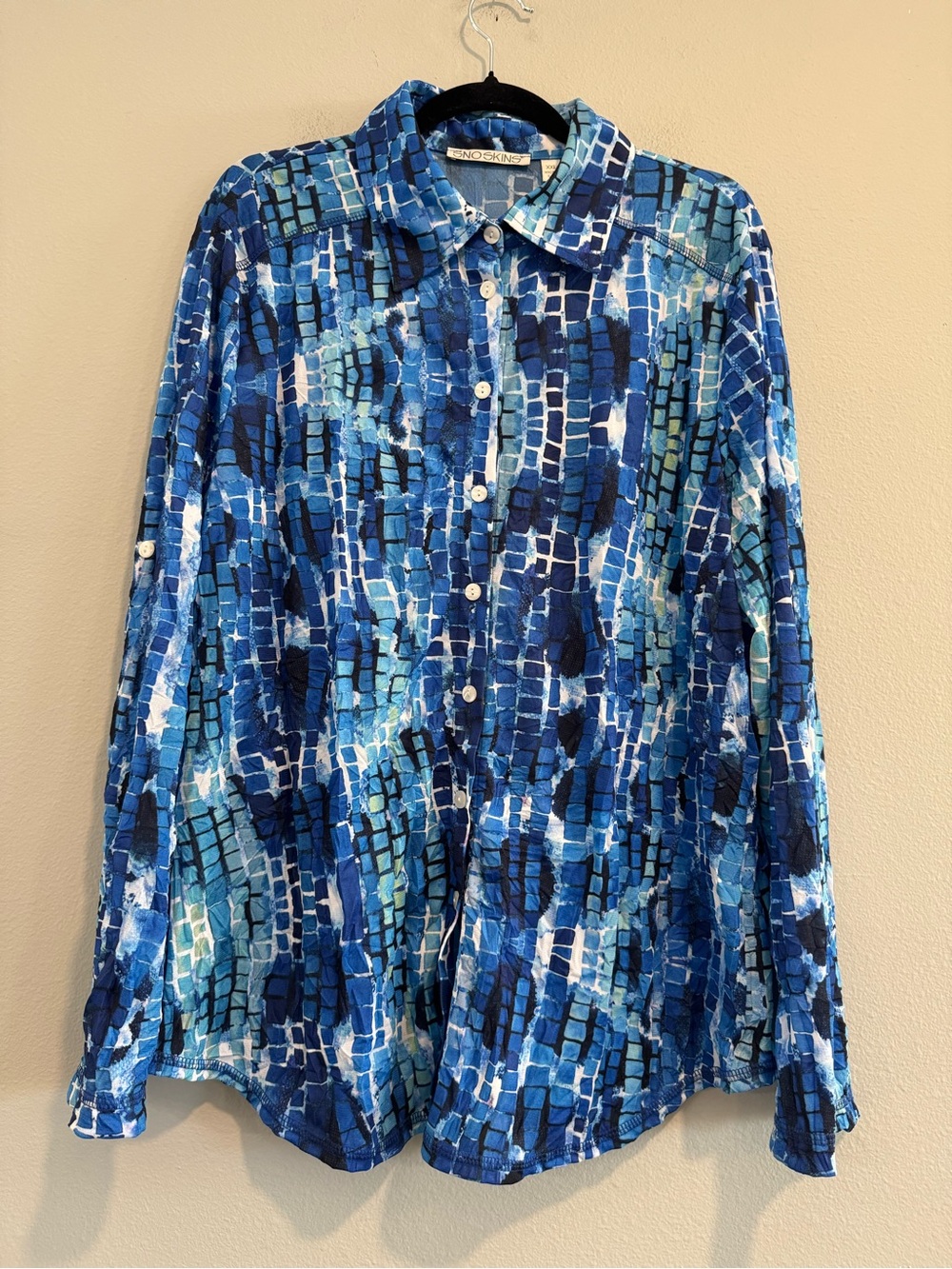 Sno Skins Button Down Shirt Crinkle XXL